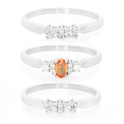 Padparadscha Sapphire Silver Ring