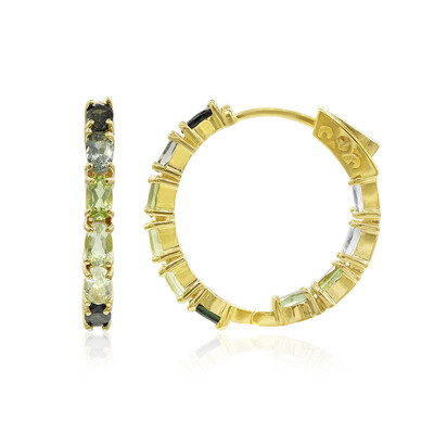 Green Tourmaline Silver Earrings