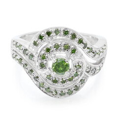Fancy Diamond Silver Ring