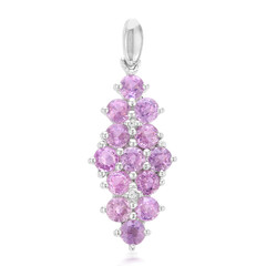 Unheated Ceylon Purple Sapphire Silver Pendant