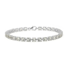 Green Amethyst Silver Bracelet