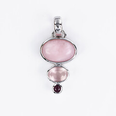 Pink Andenian Opal Silver Pendant