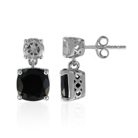 Black Spinel Silver Earrings