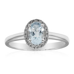 10K AAA Brazilian Aquamarine Gold Ring