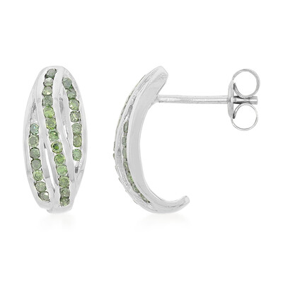 Fancy Diamond Silver Earrings
