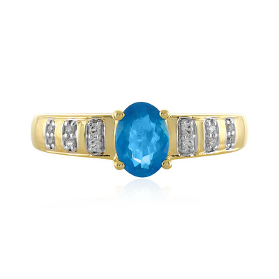 Neon Blue Apatite Silver Ring