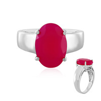 Raspberry Chalcedony Silver Ring