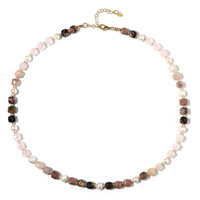 Rose Quartz Silver Necklace (Riya)