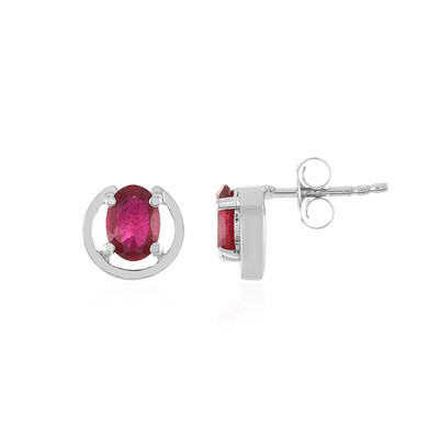 Madagascar Ruby Silver Earrings