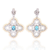 Sky Blue Topaz Silver Earrings (Dallas Prince Designs)