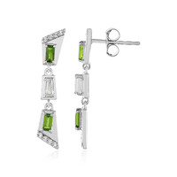 Russian Diopside Silver Earrings