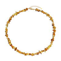 Cognac Baltic Amber Silver Necklace