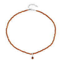 Hessonite Garnet Silver Necklace