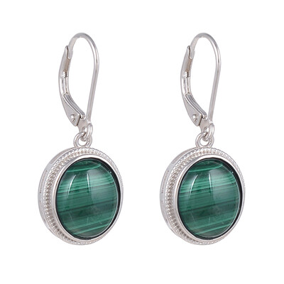 Malachite Silver Earrings