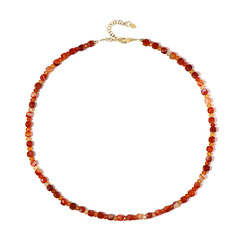 Red Agate Silver Necklace