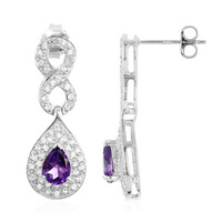 Zambian Amethyst Silver Earrings