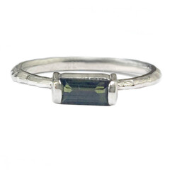 Green Tourmaline Silver Ring