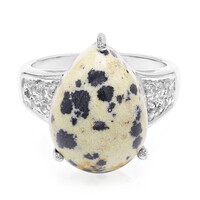 Dalmatian Jasper Silver Ring