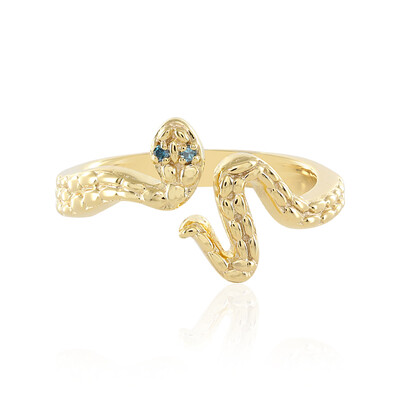 I3 Blue Diamond Silver Ring