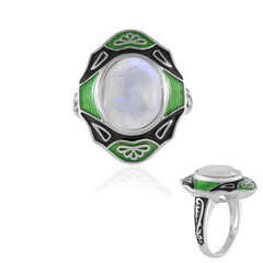 Rainbow Moonstone Silver Ring (Adela Silber)