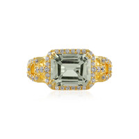 Green Amethyst Silver Ring