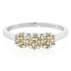 Fancy Diamond Silver Ring