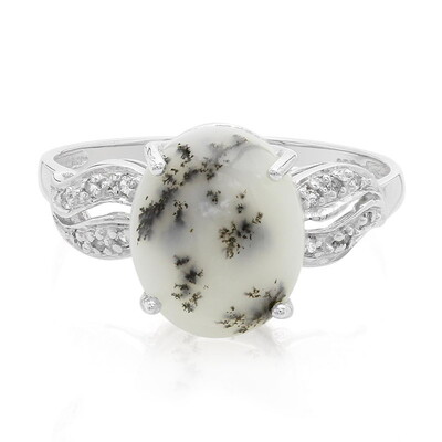Dendritic Agate Silver Ring