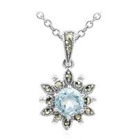 Sky Blue Topaz Silver Necklace