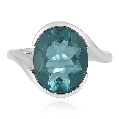 Belgian Teal Fluorite Silver Ring