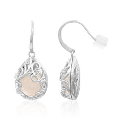 Rose Quartz Silver Earrings