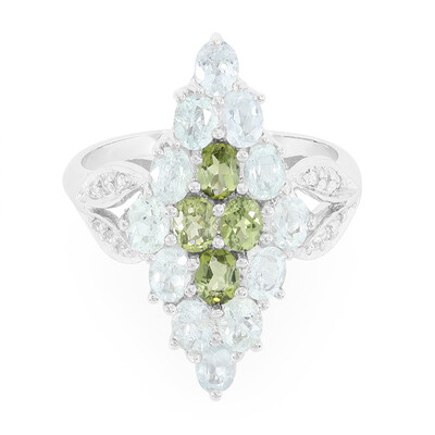 Fancy Tourmaline Silver Ring