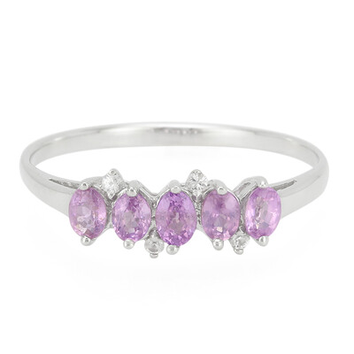 Unheated Ceylon Purple Sapphire Silver Ring