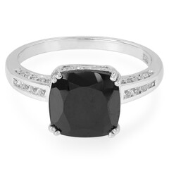 Black Spinel Silver Ring