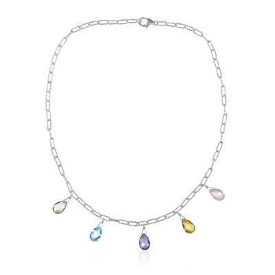 Rose Quartz Silver Necklace