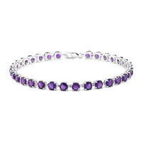 Zambian Amethyst Silver Bracelet