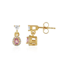 Madagascar Pink Sapphire Silver Earrings