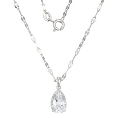 White Topaz Silver Necklace