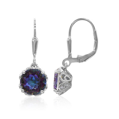 Mystic Blue Quartz Silver Earrings