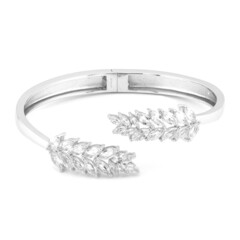 White Topaz Silver Bangle