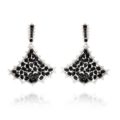 Black Spinel Silver Earrings (Dallas Prince Designs)