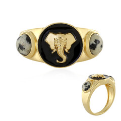 Dalmatian Jasper Silver Ring