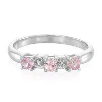 Pink Sapphire Silver Ring