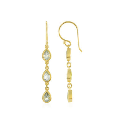 Green Amethyst Silver Earrings