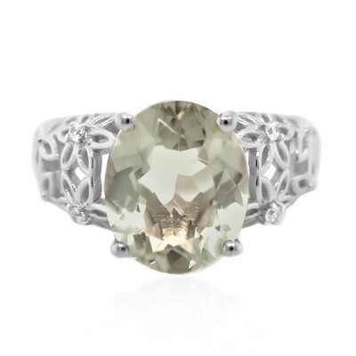 Green Amethyst Silver Ring