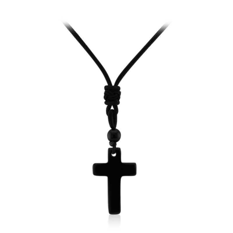 Obsidian cross pendant discount