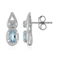 Sky Blue Topaz Silver Earrings