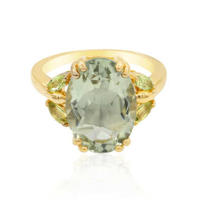 Green Amethyst Silver Ring