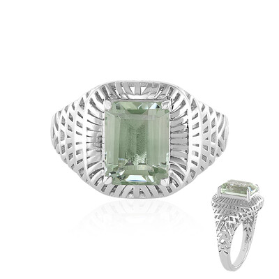 Green Amethyst Silver Ring