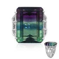 Bi Colour Fluorite Silver Ring