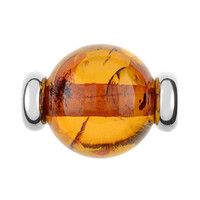 Cognac Baltic Amber Silver Pendant